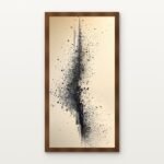 Fragmented Axis Framed Wall Art in Warm Walnut Classic Frame - Premium abstract art for living room | DrawTools