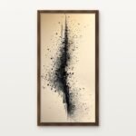 Luxury Fragmented Axis Canvas Print in Warm Walnut Floating Frame - Modern Interior Wall Art | DrawTools