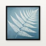 Buy Frosted Fern of the Dawn Botanical Canvas Painting Online - Black Classic Glazed Frame | DrawTools