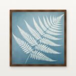 Frosted Fern of the Dawn Framed Wall Art in Warm Walnut Classic Frame - Premium art for home decor | DrawTools