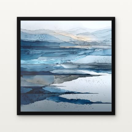 Buy Glacial Drift Abstract Canvas Painting Online - Black Classic Glazed Frame | DrawTools