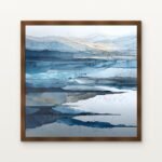 Glacial Drift Framed Wall Art in Warm Walnut Classic Frame - Premium abstract art for living room | DrawTools