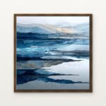Luxury Glacial Drift Canvas Print in Warm Walnut Floating Frame - Modern Interior Wall Art | DrawTools