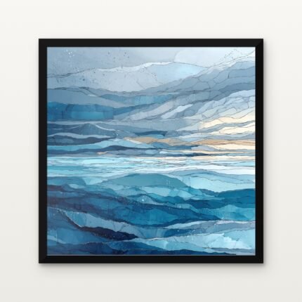 Buy Glacial Drift II Abstract Canvas Painting Online - Black Classic Glazed Frame | DrawTools