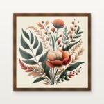 Harvest Flame in Porcelain Dreams Framed Wall Art in Warm Walnut Classic Frame - Premium art for home decor | DrawTools