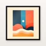 Buy Horizons of Fire and Calm Minimal Canvas Painting Online - Black Classic Glazed Frame | DrawTools