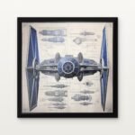 Buy Interceptor of the Forgotten Fleet Star wars Canvas Painting Online - Black Classic Glazed Frame | DrawTools