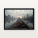 Buy Journey Through the Mistbound Canal Emotion Canvas Painting Online - Black Classic Glazed Frame | DrawTools