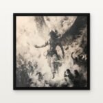 Buy Judgment Soars Krishna Divine Spiritual Canvas Painting Online - Black Classic Glazed Frame | DrawTools