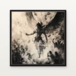 Handcrafted Judgment Soars Krishna Floating Canvas Wall Painting - Ready to Hang Divine Spiritual Art | DrawTools