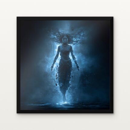 Kalaratri (The Dark Night) in Black Classic Frame with Matt paper & Protective Coating - DrawTools