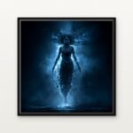 Kalaratri (The Dark Night) in Black Floating Frame on a Canvas Print - DrawTools
