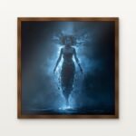 Kalaratri (The Dark Night) in Brown Classic Frame with Matt paper & Protective Coating - DrawTools