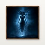 Kalaratri (The Dark Night) in Brown Floating Frame on a Canvas Print - DrawTools