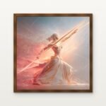 Katyayani (The Warrior Goddess) II Framed Wall Art in Warm Walnut Classic Frame - Premium art for home decor | DrawTools
