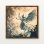 Krishna Guardian of the Skies Framed Wall Art in Warm Walnut Classic Frame - Premium art for home decor | DrawTools
