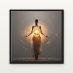 Kushmanda (Cosmic Creator) in Black Floating Frame on a Canvas Print - DrawTools