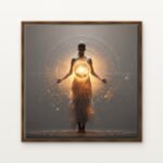 Kushmanda (Cosmic Creator) in Brown Floating Frame on a Canvas Print - DrawTools