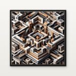 Handcrafted Labyrinth of the Ancients Floating Canvas Wall Painting - Ready to Hang Abstract Art | DrawTools