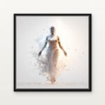 Mahagauri (The Radiant One) in Black Floating Frame on a Canvas Print - DrawTools