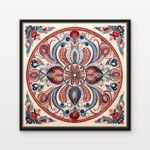 Handcrafted Mandala of the Scarlet Blossom Floating Canvas Wall Painting - Ready to Hang Traditional Art | DrawTools