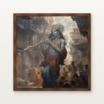 Melody of Krishna Framed Wall Art in Warm Walnut Classic Frame - Premium art for home decor | DrawTools