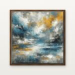 Luxury Mistborn Symphony Canvas Print in Warm Walnut Floating Frame - Modern Interior Wall Art | DrawTools