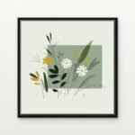 Handcrafted Moonlit Blossoms of Solitude Floating Canvas Wall Painting - Ready to Hang Botanical Art | DrawTools