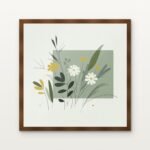 Moonlit Blossoms of Solitude Framed Wall Art in Warm Walnut Classic Frame - Premium art for home decor | DrawTools