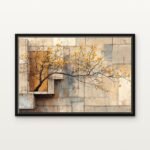 Handcrafted Mustard Bloom Floating Canvas Wall Painting - Ready to Hang Abstract Art | DrawTools