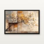 Handcrafted Mustard Bloom II Floating Canvas Wall Painting - Ready to Hang Abstract Art | DrawTools