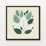 Handcrafted Nature's Emblem in Harmony Floating Canvas Wall Painting - Ready to Hang Botanical Art | DrawTools