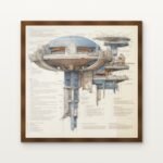 Outpost of the Webbed Realms Framed Wall Art in Warm Walnut Classic Frame - Premium art for home decor | DrawTools