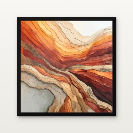 Buy Oxide Field Abstract Canvas Painting Online - Black Classic Glazed Frame | DrawTools