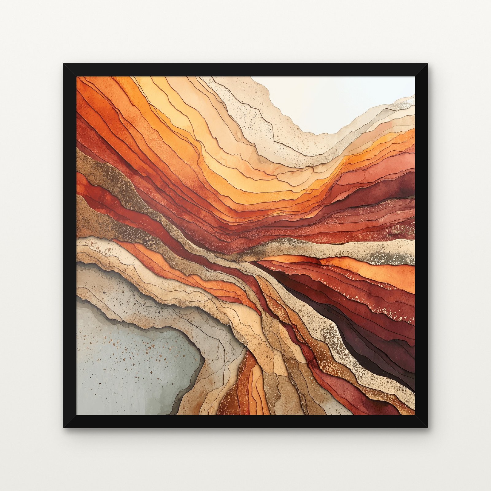 Oxide Field Abstract Canvas Painting - Black Classic Frame | DrawTools Buy Oxide Field Abstract Canvas Painting Online - Black Classic Glazed Frame | DrawTools