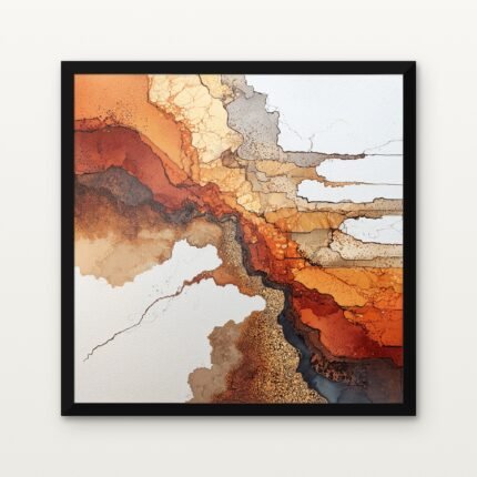 Buy Oxide Field II Abstract Canvas Painting Online - Black Classic Glazed Frame | DrawTools