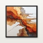 Handcrafted Oxide Field II Floating Canvas Wall Painting - Ready to Hang Abstract Art | DrawTools