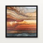 Buy Oxide Field III Abstract Canvas Painting Online - Black Classic Glazed Frame | DrawTools