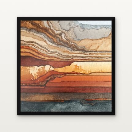 Buy Oxide Field III Abstract Canvas Painting Online - Black Classic Glazed Frame | DrawTools