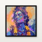 Buy Prismatic Mahadeva Divine Spiritual Canvas Painting Online - Black Classic Glazed Frame | DrawTools