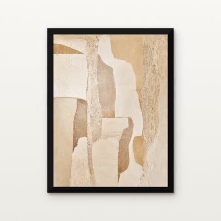 Buy Quiet Strata 01 Abstract Canvas Painting Online - Black Classic Glazed Frame | DrawTools