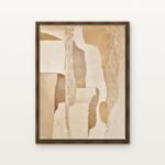Quiet Strata 01 in Brown Floating Frame on a Canvas Print - DrawTools