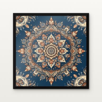 Buy Radiance of the Infinite Mandala Traditional Canvas Painting Online - Black Classic Glazed Frame | DrawTools