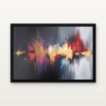 Buy Resonance of Colorfall Abstract Canvas Painting Online - Black Classic Glazed Frame | DrawTools