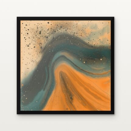Rivers of Resonance 01 in Black Classic Frame with Matt paper & Protective Coating - DrawTools