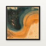 Rivers of Resonance 02 in Black Floating Frame on a Canvas Print - DrawTools