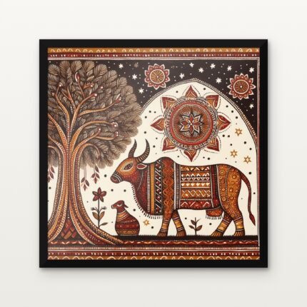 Buy Royal Bond Beneath the Tree of Time Traditional Canvas Painting Online - Black Classic Glazed Frame | DrawTools