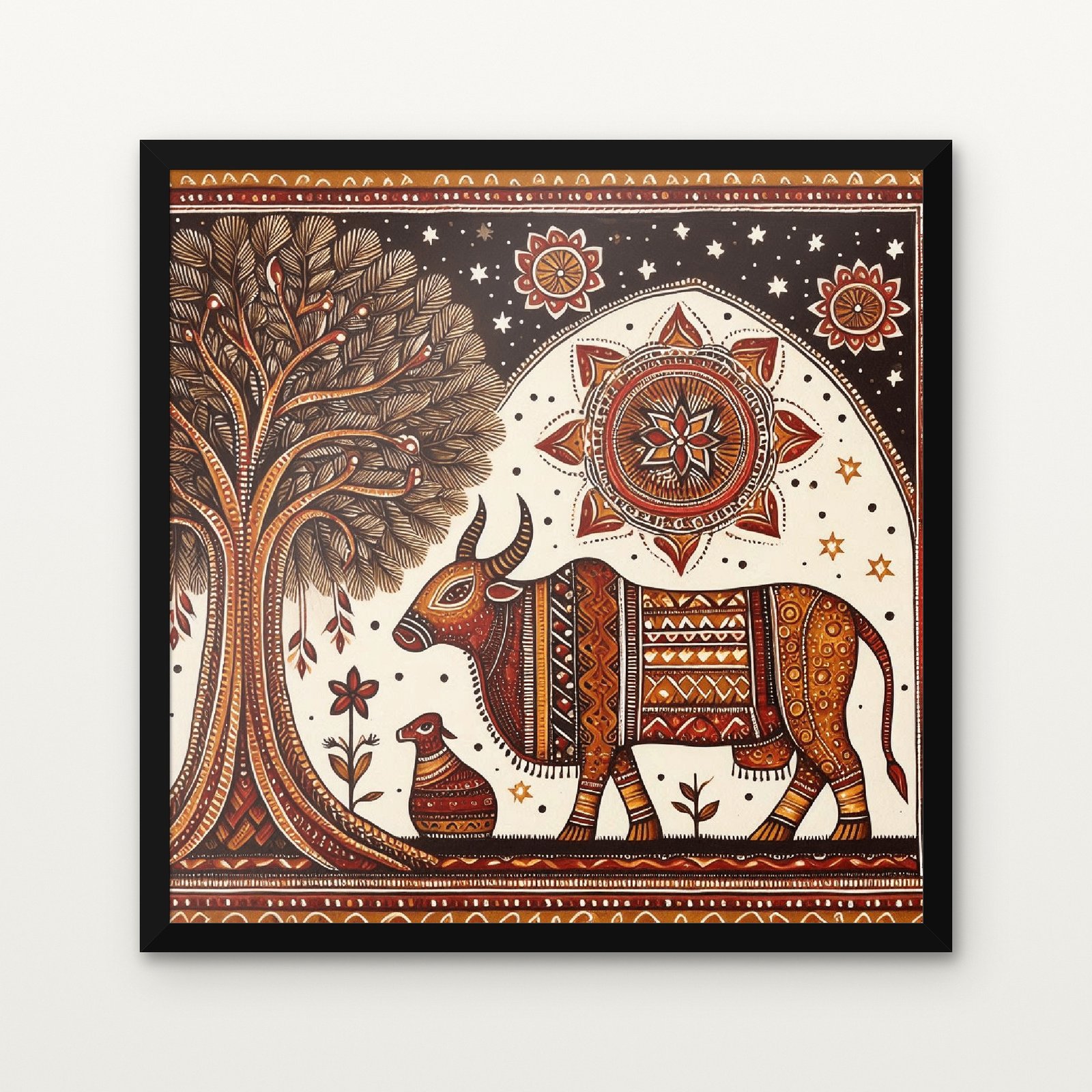 Royal Bond Beneath the Tree of Time Traditional Canvas Painting - Black Classic Frame | DrawTools Buy Royal Bond Beneath the Tree of Time Traditional Canvas Painting Online - Black Classic Glazed Frame | DrawTools