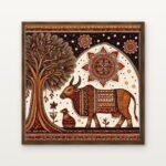 Luxury Royal Bond Beneath the Tree of Time Canvas Print in Warm Walnut Floating Frame - Modern Interior Wall Art | DrawTools