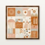 Sacred Patterns of Passage Framed Wall Art in Warm Walnut Classic Frame - Premium abstract art for living room | DrawTools